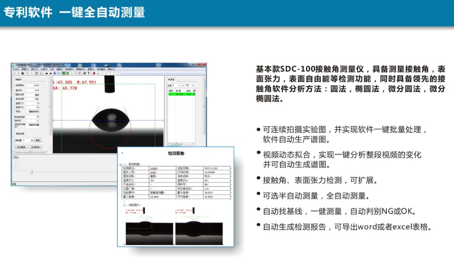 手表配件經等離子處理,處理前后的接觸角測試報告 